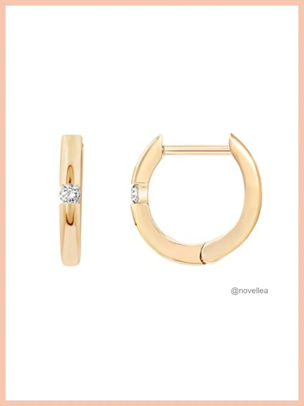 14K Gold Plated Cubic Zirconia Small Huggie Hoop Earrings for Women
